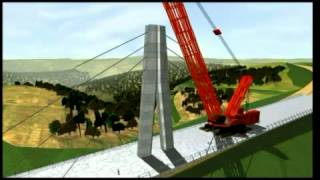 3D Visualisation of Millau Viaduct construction [upl. by Anide332]