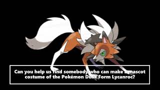 New Pokemon Mascot Costume Ideas Dusk Form Lycanroc Pokemon Sun and Moon [upl. by Ennaer]