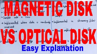 Magnetic Disk vs Optical DiskDifference between magnetic disk and optical diskMagnetic optical [upl. by Ilyk]