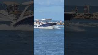 SLEEK BOWRIDER BOAT CRUISING INTO THE INLET – VENICE FLORIDA JETTY STYLE [upl. by Rebmaed583]