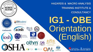 NEBOSH IG1 OBE  Orientation English [upl. by Eaves855]