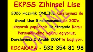 EKPSS 2026 Zihinsel Lise sınavına girecek tüm adaylar ve Veliler izlesinSizler için çok bilgiler [upl. by Buffum]