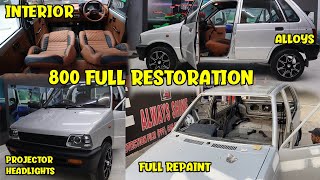 Maruti 800 FULL RESTORATION  Modified 800  Interior Modification in 800  HEADLIGHT MODIFICATION [upl. by Hanna]