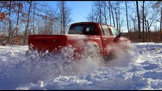 Dodge Ram Dakota 4x4 47L V8 Deep Snow Donuts Drifts Slides FUN [upl. by Emorej]