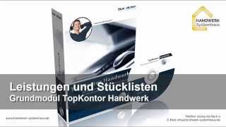 Leistungen und Stücklisten  TopKontor Handwerk [upl. by Ettegroeg]