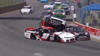 HUGE AIRBORNE CRASH at start of NASCAR Pinty’s race at TroisRivières [upl. by Ursel]