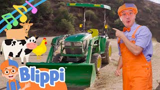 Tractor Song  Brand New BLIPPI Farm Animal Song  Educational Songs For Kids [upl. by Retsevel941]