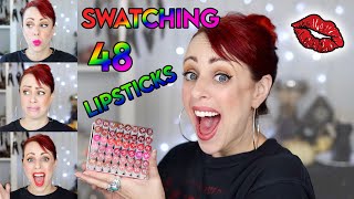 SWATCHING ALL 48 COLOURPOP LIPPIE STIX 💄 Big Box of Lippie Stix  GlitterFallout [upl. by Myrilla]