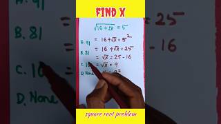 Find x square root math problem slove mathstricks shorts maths education [upl. by Pacian976]