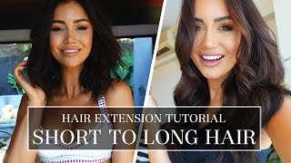 SHORT HAIR TUTORIAL  TIPS AND TRICKS FOR PERFECT CLIPIN HAIR EXTENSIONS  Pia Muehlenbeck [upl. by Skyla]