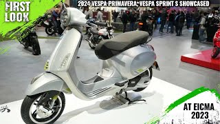 Vespa Primavera 50 Primavera 125 Primavera 150 Sprint 125 Sprint 50 4T Showcased At EICMA 2023 [upl. by Canter]