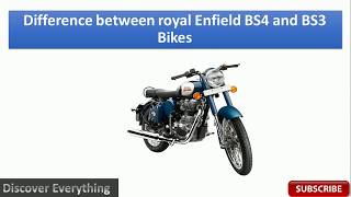 Difference between royal Enfield BS4 and BS3 Bikes in Tamil [upl. by Zurek]