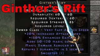 D2R Unique Items  Ginthers Rift Dimensional Blade [upl. by Suzetta]