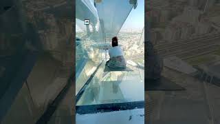 Sliding down a glass slide from the top of a skyscraper 😮🫣  🎥 BVIRAL  preetyqummie [upl. by Rivera]