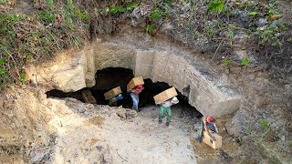 Building Giant Primitive Bricks Deep Underground Factory [upl. by Rebmetpes]