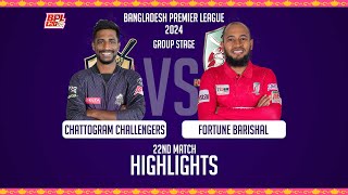 Chattogram Challengers vs Fortune Barishal  Highlights  22nd Match  Season 10  BPL 2024 [upl. by Lleret]