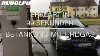 Erklärvideo ErdgasBetankung am Beispiel eines Audi A4 gtron [upl. by Einiffit]