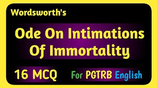 Ode On Intimations Of Immortality MCQ [upl. by Linetta851]