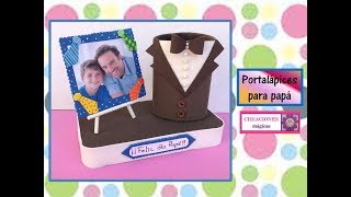 ♥♥Porta lapices para papá♥♥♥♥Creaciones mágicas♥♥ [upl. by Sinnylg]