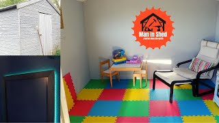 Converting a Garden Shed into a Play Room Part 2 Installing the Electrics and Flooring [upl. by Rodolph]