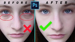 Remove Eye bags and Eye Dark Circle in Photoshop 1minPhotoshop [upl. by Nauqan353]