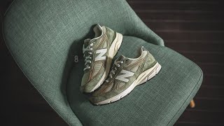 Teddy Santis x New Balance 990 V4 quotOlive  Incensequot Review amp OnFeet [upl. by Adaven69]