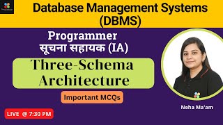 DATABASE MANAGEMENT SYSTEMS  DBMS  THREE SCHEMA ARCHITECTURE  PROGRAMMER  IA  NEHA MAAM [upl. by Bunch]