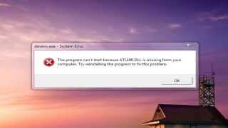 The program cant start because ATL100dll is missing from your computer [upl. by Ruzich]