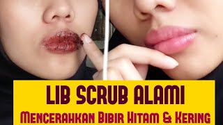 Mencerahkan Bibir Hitam  DIY Lip Scrub dengan bahan alami [upl. by Kcam]