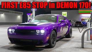 DEMON 170 FIRST IMPRESSIONS FIRST E85 STOP and FIRST STREET RACE in a Demon 170 [upl. by Castora]