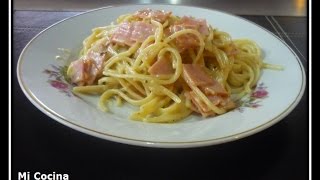 SPAGHETTI  ESPAGUETI CON CREMA DE LECHE  Mi Cocina [upl. by Tedder]