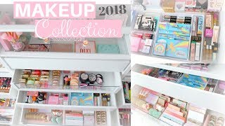 MAKEUP COLLECTION AND STORAGE 2018🌟💕SLMissGlam [upl. by Neils537]