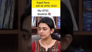 My complete UPSC booklist 📚💯Rupal Rana AIR 26 UPSC 2023 upsc ias ips iasmotivation lbsnaa [upl. by Durand]