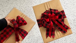 How to make a big holiday bow on a gift box [upl. by Swainson]