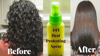 How to STRAIGHTEN Hair at home PROFESSIONALLY  DIY Heat Protecting Spray [upl. by Ennairda]