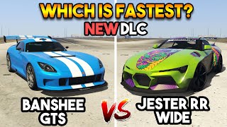 GTA 5 ONLINE  BANSHEE GTS VS JESTER RR WIDEBODY WHICH IS FASTEST [upl. by Argela]