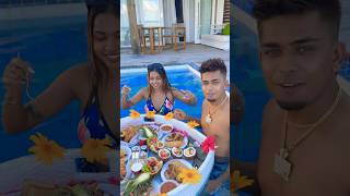 Maldives Me Kiya Floating ￼Breakfast 😍 ytshorts sonadey mukulgain mukulsona viralvideo [upl. by Burkhardt638]