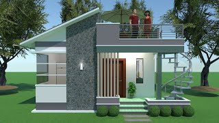 Small House Design with Deck 47sqm [upl. by Cown]