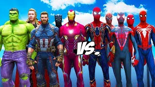 ALL SPIDERMAN SUIT VS THE AVENGERS  Hulk Iron Man Captain America Black Widow Thor [upl. by Leaw459]