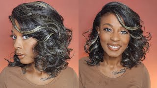 18 Curls Sensationnel Synthetic Hair Dashly Salt N Pepper HD Lace Front Wig  SP LACE UNIT 6 [upl. by Einama413]