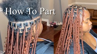 How To Part For KnotlessBox Braids Soft Locs Etc  Brick Layer Parting Tutorial For Beginners [upl. by Natascha393]