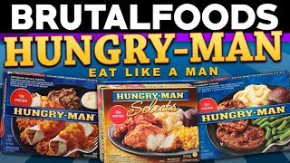 HungryMan  TV Dinner Reviews  brutalfoods [upl. by Kylila]