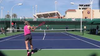 Bouchard Intense Training Indian Wells 2019 WTA  Court Level View [upl. by Aliakam]