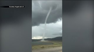 Amazing Landspout Tornado Caught on Video [upl. by Schreib]