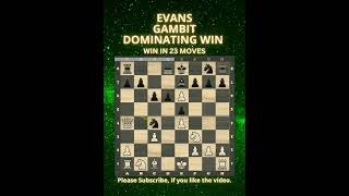 Evans Gambit  Dominating Win  Italian Game  Chess Openings  Chess Tricks  Chess  Learn Chess [upl. by Hceicjow]