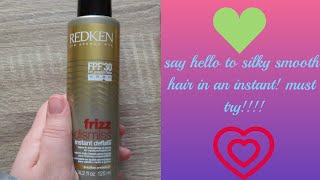 REDKEN FRIZZ DISMISS INSTANT DEFLATE LEAVE IN SMOOTHING OIL SERUM REVIEW [upl. by Grover982]