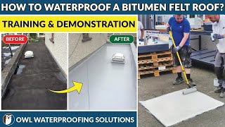 Waterproofing a Bitumen Felt Roof with LAVA 20 Liquid Rubber Waterproofing System  Training amp Demo [upl. by Bashuk]