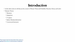 Measure Theoretic Probability  Video 1  Introduction [upl. by Mikkanen]