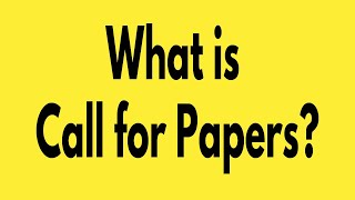 What is Call for Papers for Research Conference amp SCIScopus Journals Learning with Chandan [upl. by Nehpets]