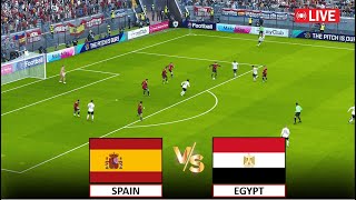 🔴LIVE  SPAIN vs EGYPT I 2024 FOOTBALL FULL MATCH LIVE STREAMING I eFOOTBALL PES 21 GAMEPLAY [upl. by Eidod]